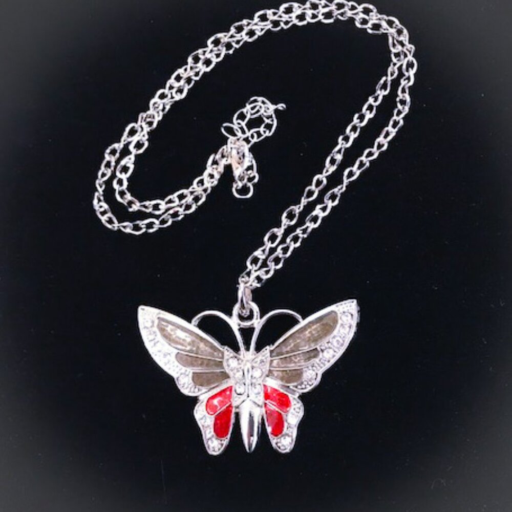 3 Vintage Butterfly Necklaces